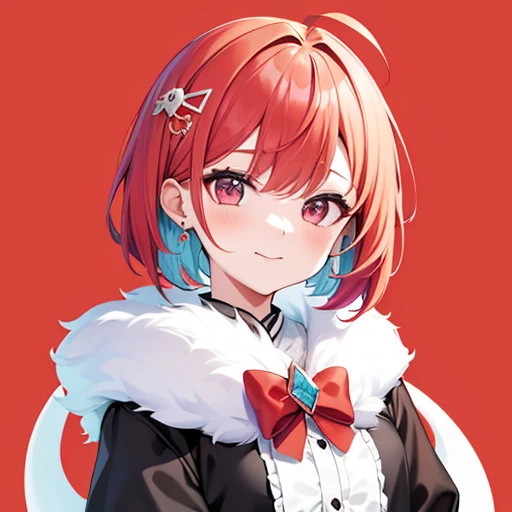 超A high resolution, Hmph, Best aesthetics, Redhead、Laughter、highest quality, Tabletop, Flat avatar, Perfect lighting、(colorful、Bright colors: 1.4)、Ahoge、Whole Body Ezbian, Peony hair ornament,　short hair、　I&#39;m shy, Laughter, 、Ahoge, Little, Simple Background, Earrings, gem, Side Lock, Large oval eyes,Flat avatar, Simple Background, Halloween Cosplay、Halloween Cosplay、Ghost Cosplay、Ghost Cosplay