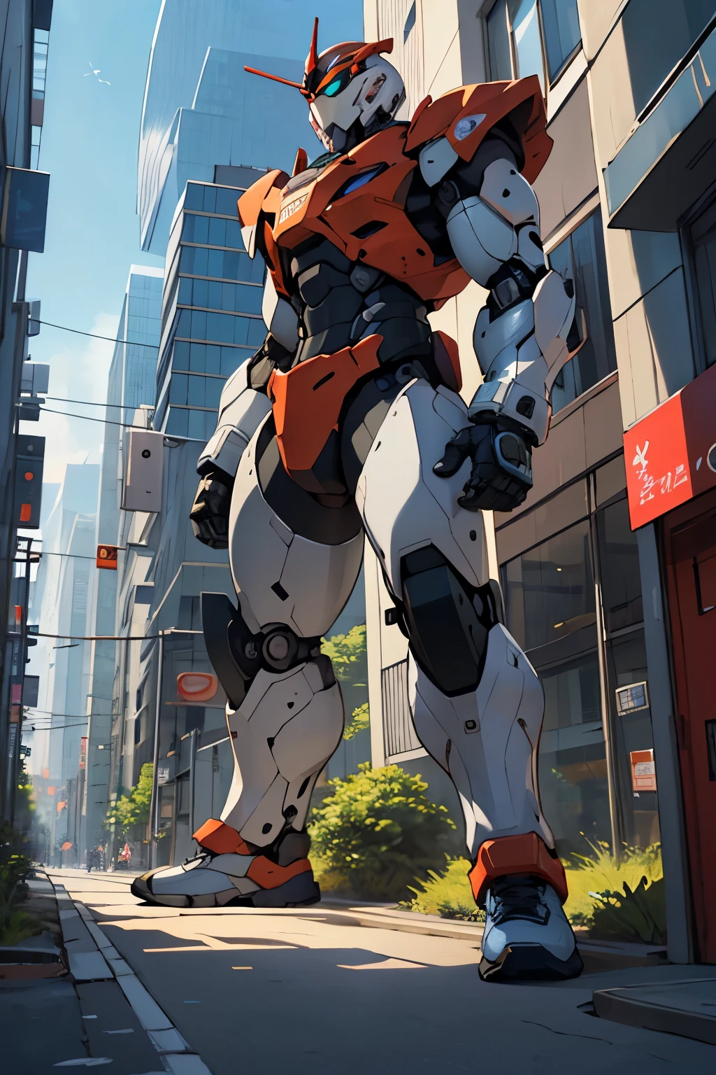 top quality, High-quality illustrations by Johannes Vermeer, masterpiece, Dark_Fantasy, Cyberpunk, steam punk(super handsome boy, single, kemono)Mechanical marvel, Robotic presence, Cybernetic guardian, wearing a worn-out mech suit, intricate(steel metal, rusty)(furry anthro:1.7)(Furry body, dog facial features, dog body features)elegant, clear focus, shot by greg rutkowski, soft lighting, vibrant colors, masterpiece((street))cowboy shot, dynamic pose,
