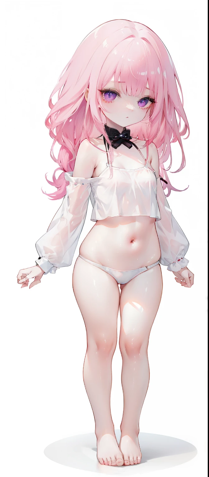 ,,cute,pink hair,thick thigh ,mini camisole, thick thighs,flat chest,pink mini camisole,crop top,raiden, loli,child chest,fullbody,perfect thighs,standing, thick thighs, blushing,loli,child, sta straight, head to toe capture on the frame,loli,,loli toes,bare feet,, ,white background, cute,open abdomen,perfect body ratio, body ratio, white background, front facing, looking at viewer, ,, baby girl