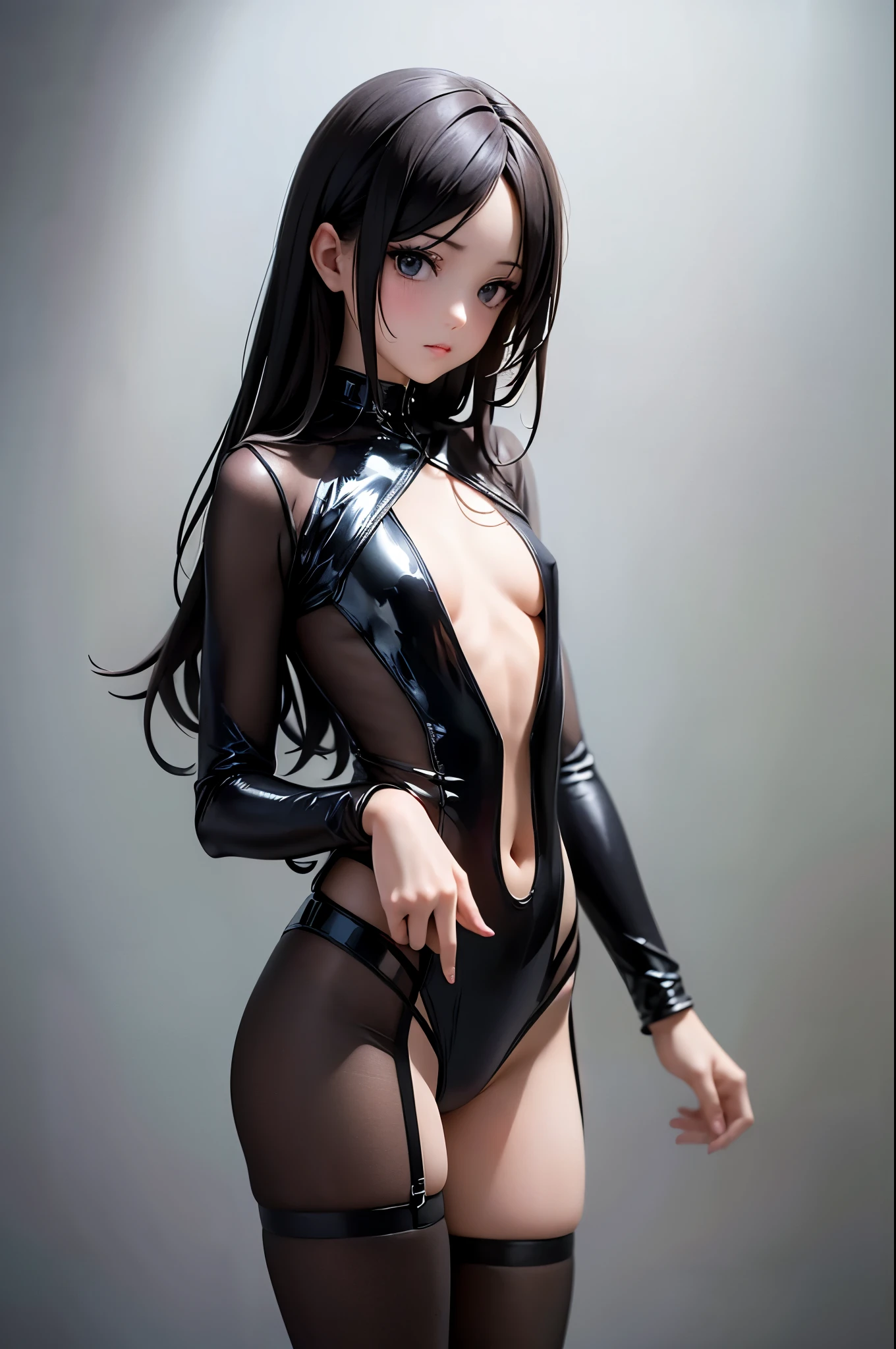 a sexy woman, (best quality), (masterpiece), (1girl), slim, anime, tall, (flat chested), (see through clothes), (front view), (protrait)