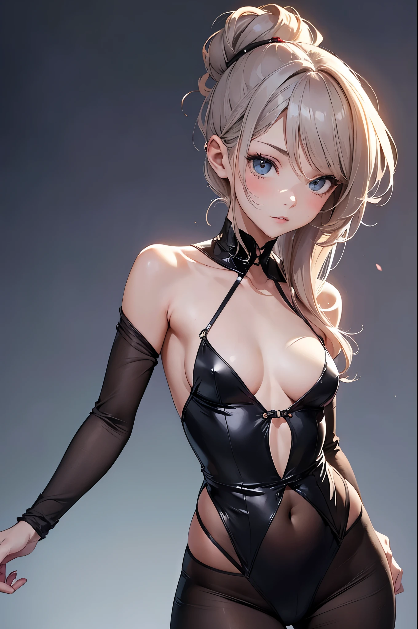 a sexy woman, (best quality), (masterpiece), (1girl), slim, anime, tall, (flat chested), (see through clothes), (front view), (protrait)