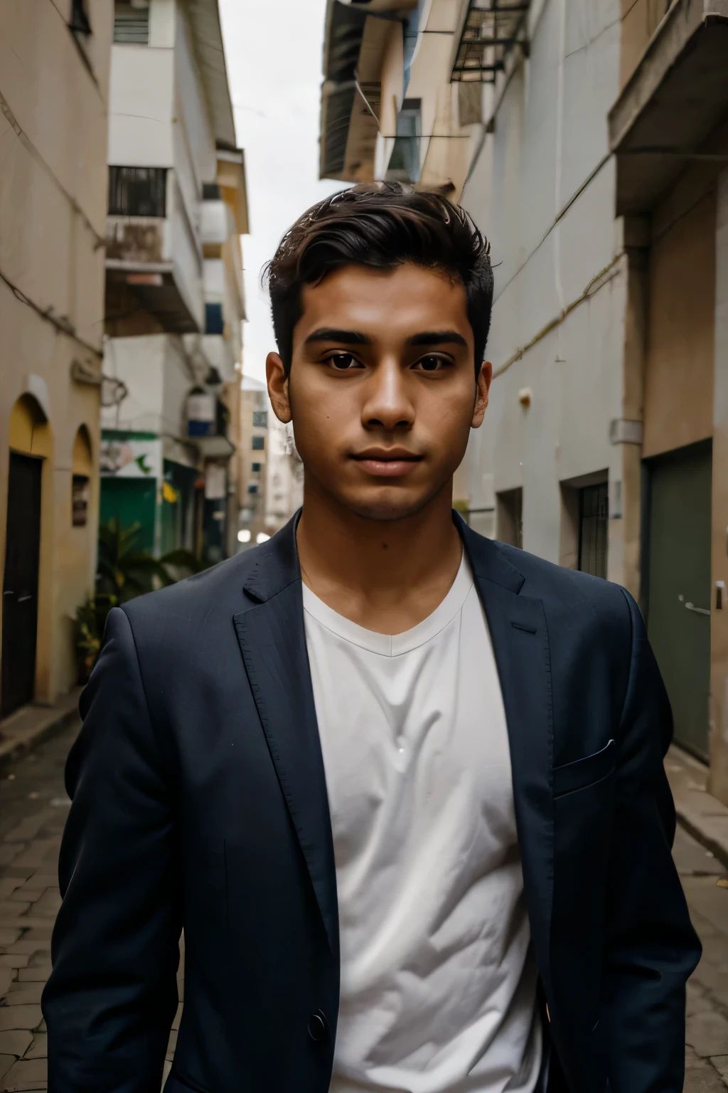 young brazilian man wearing suit looking at camera