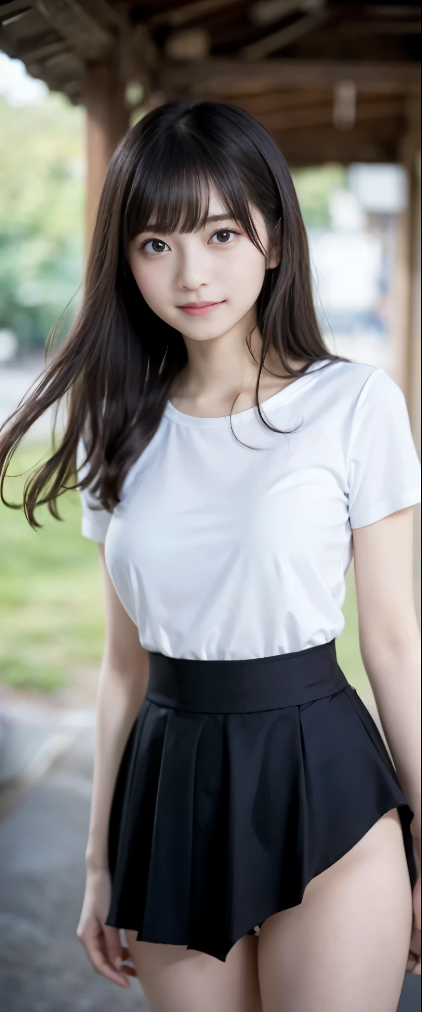 (masterpiece, highest quality:1.2), 8k, 12才のの女の子, 85mm,Official AR RAW Photos, スーパースリムなスレンダーbeautiful girl, skirt、上Half BodyHalf BodyFull 、Short sleeveの白シャツをたくし上げた、Showing 、Beautiful 、show me your ears、 girls photoshoot、, Cute face, close, Half Body, It was a race, Gardenia, beautiful girl, , Thighs, Short sleeve, Station platform、 Looking at the audience, No makeup, (Big smile), Film Grain, chromatic aberration, Sharp focus, Face Light, Bright lighting, 10 generations, Detailed face, Background Blur, (dark red tie:1.1)、((((((シャツをたくしあげたShowing 12歳の少女))))))、((((((12才の女子高生)))))、Tight waist、Embarrassing pose、Shy and nervous girl、 Sad face