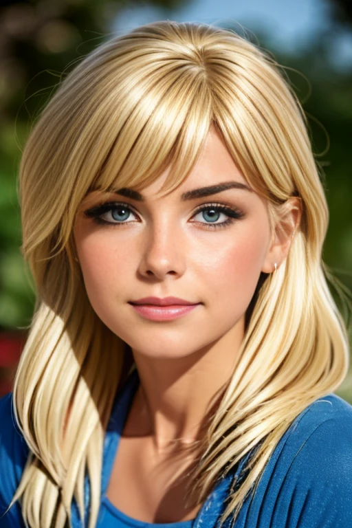 (La mejor calidad, 4k, 8k, Altas Resoluciones, obra maestra:1.2), ultra detallado, Cara detallada, Labios y ojos detallados......, lindo maquillaje , aspecto atractivo, Rostro expresivo, realista,
QUEBRAR  Loud ,beautiful caucasian woman with shoulder length messy wavy blonde hair,short blonde hair 16 years old, Grandes ojos azules, piel clara, Slim and athletic, cabello que cubre un ojo,
QUEBRAR (montar a caballo), (dynamic  pose), lindo outfit  ,linda sonrisa,  Luz solar suave iluminando la escena, Sutil movimiento del viento en el cabello, cheerful expression, gloomy atmosphere, Suave, Natural lighting that emphasizes your features......, Subtle shadows that add depth and dimension to the image......, (maduro) , posando sexy , lindo maquillaje , labios rojos , sombra de ojos azul