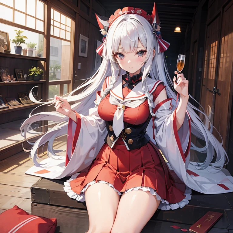 there are three enchanting images of a woman donning a short skirt and a white blouse, a treasure by Sengai, brimming with popularity on pixiv, meticulously handcrafted, sōsaku-hanga made, cosplay bringing anime to life, seifuku adorned in its full-cosplay glory, evoking the captivating Kantai Collection style, anime cosplay flourishing in ecchi allure, cosplayer immersed in her role, Ayaka's captivating likeness, exquisite anime girl cosplay, tantalizingly ecchi.