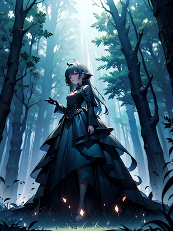 a description: In a secluded forest, A beam of sunlight penetrates the dense canopy, Throwing an ethereal glow on the forest floor. Amid the tall trees, Mysterious shadows seem to come to life, Whisper secrets for those who dare to listen. Capture the mysterious appeal of these whispered shadows and the interaction between light and darkness in this mysterious place.