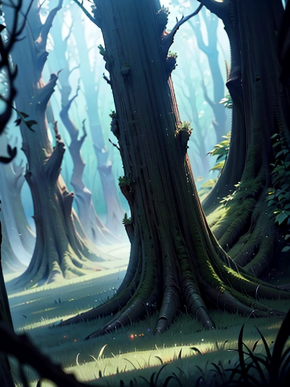 a description: In a secluded forest, A beam of sunlight penetrates the dense canopy, Throwing an ethereal glow on the forest floor. Amid the tall trees, Mysterious shadows seem to come to life, Whisper secrets for those who dare to listen. Capture the mysterious appeal of these whispered shadows and the interaction between light and darkness in this mysterious place.