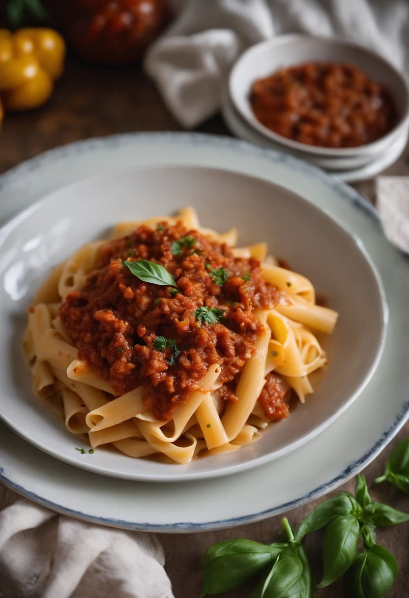 pasta dish now with bolognese sauce