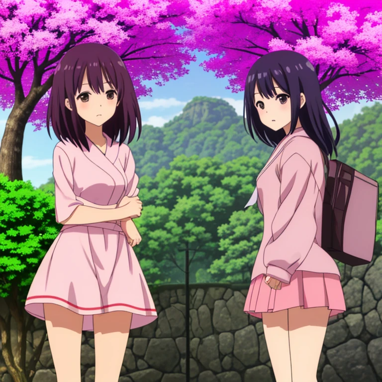 A bold wind panchira、Japan girls、student、White underwear、Beautiful shorts、Cute blushing face、A strong wind blowing through、Cherry tree