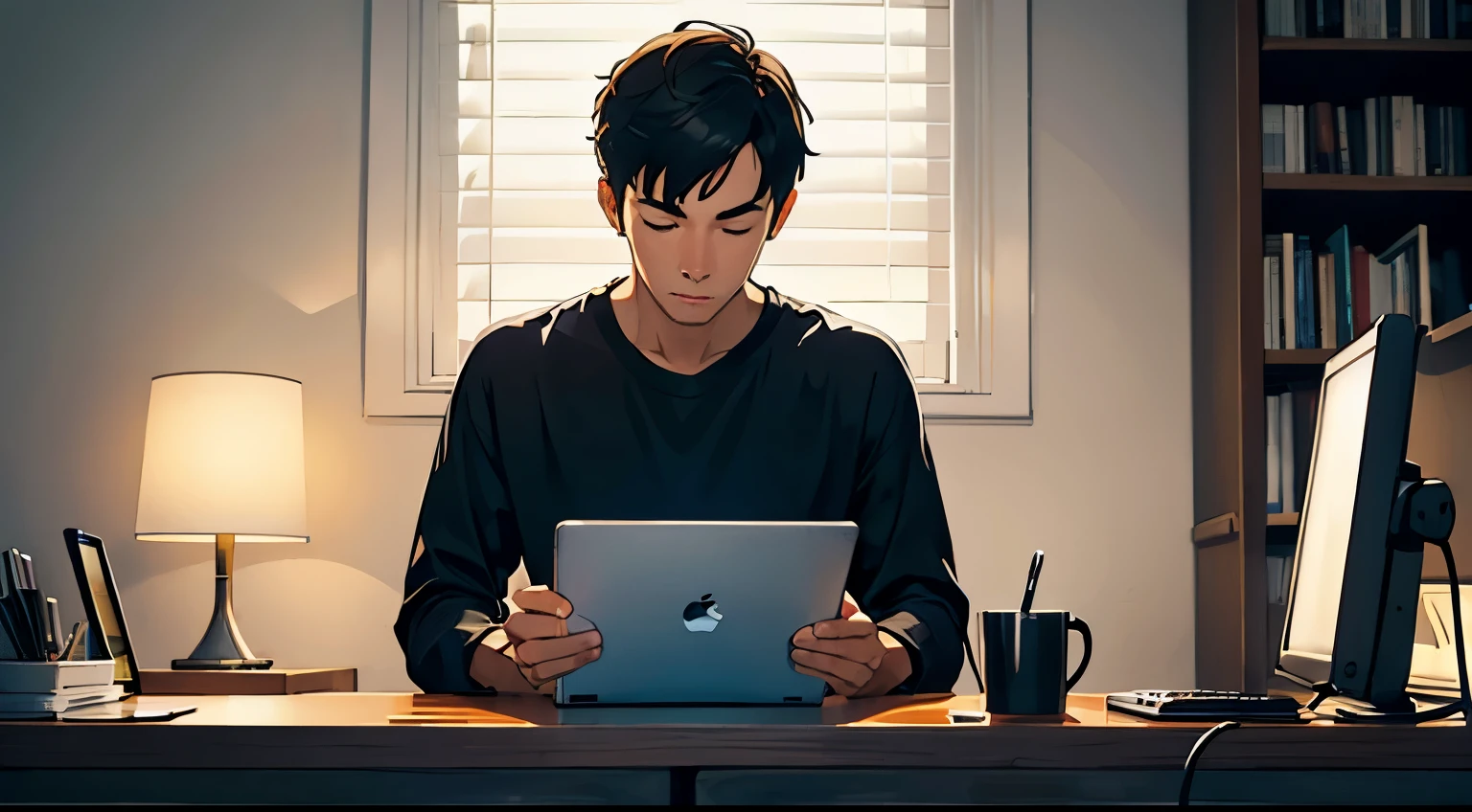 Man using the internet