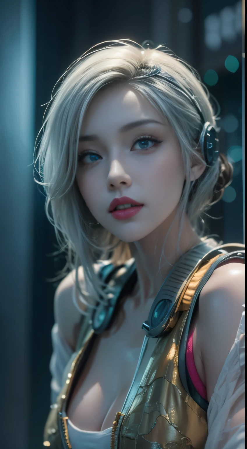 ((best quality)), ((masterpiece)), (detailed:1.4), 3D, Image of a beautiful cyberpunk woman,HDR (High Dynamic Range),Ray Tracing,NVIDIA RTX,Super Resolution,Unreal 5,Subsurface scattering,PBR textures,Post-Processing,Anisotropic filtering,Depth of Field,Maximum clarity and sharpness,Multi-layered textures,Albedo and highlight maps,Surface Shading,Accurate simulation of the interaction between light and material,Perfect proportion,Octane Rendering,Dual color lighting,Large aperture,Low ISO,White Balance,Rule of Thirds,8K Native,