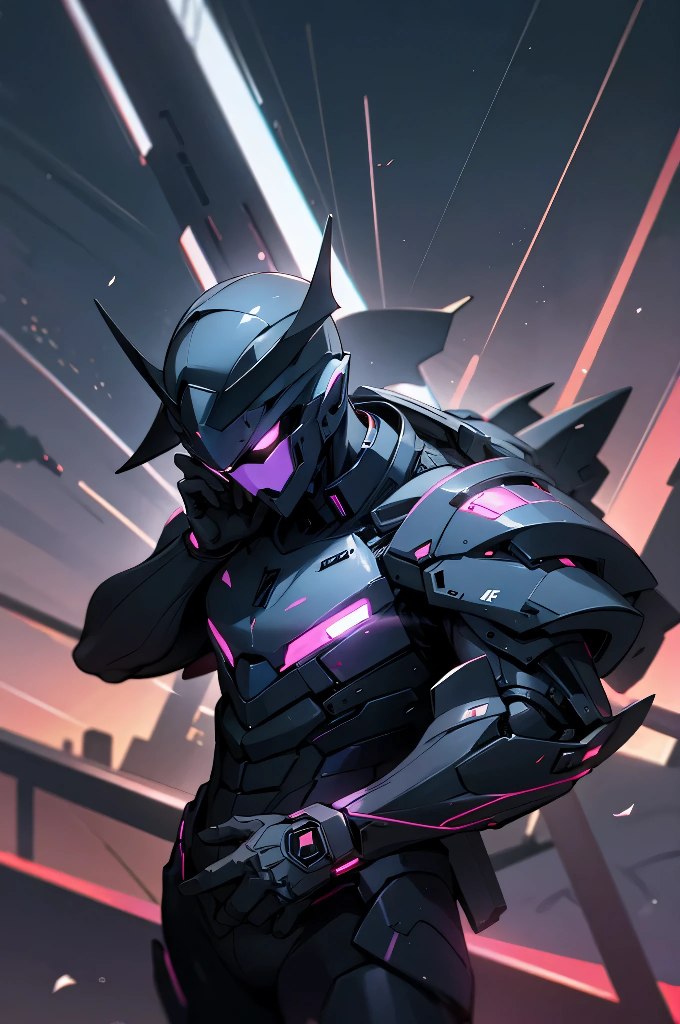 male, shades, black suit, gear , night city background