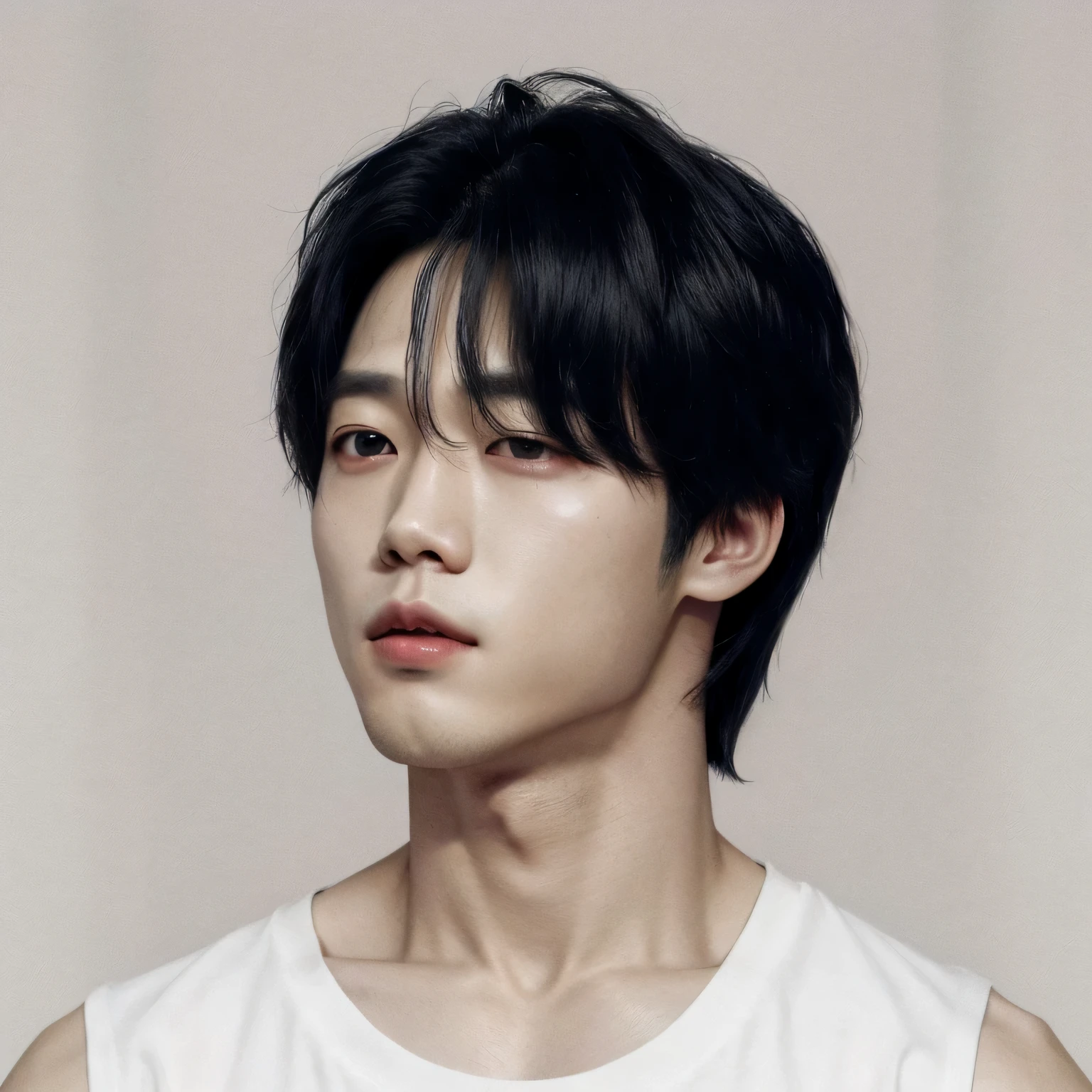 hay una mujer con una camisa blanca y cabello negro, Jimin, kim taejin, con pelo corto, de mi parte, hyung tae, seson yoon, shin min jeong, park de mi parte, Shin Jeongho, Hyung Tae Kim, artista coreano, kpop idol portrait, hyung-tae kim, hyung-tae kim, park Jimin, Park Jimin, Jimin of BTS, Korean Boy, Korean Face