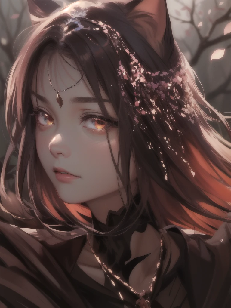 masterpiece, Best quality, (чрезвычайно подробные обои CG Unity 8k), (Best quality), (Best Illustration), (best shadow), absurdity, Realistic lighting, (abyss), beautiful detailed glow, painter Peter Morbacher, Sakura Branches, sakura flowers, glowing eyes