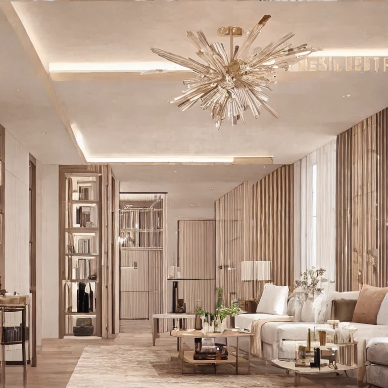(masterpiece, best quality:1.2), KTH Lux - Morden Gold, Luxury living room