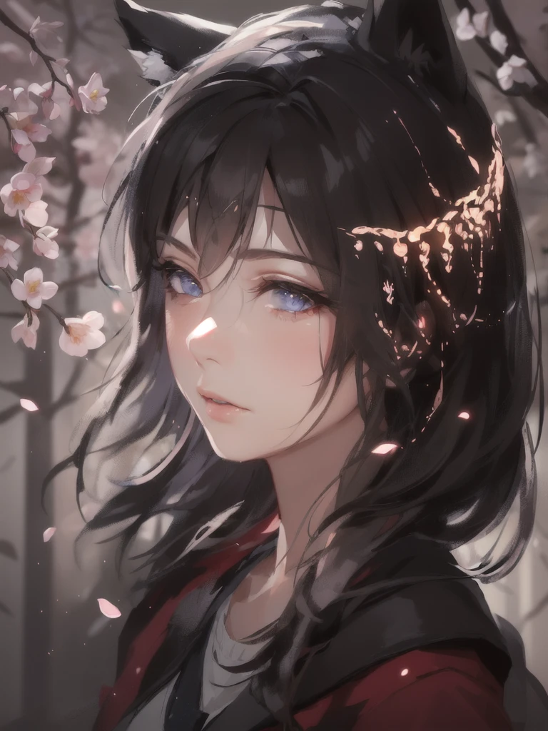 masterpiece, Best quality, (чрезвычайно подробные обои CG Unity 8k), (Best quality), (Best Illustration), (best shadow), absurdity, Realistic lighting, (abyss), beautiful detailed glow, painter Peter Morbacher, Sakura Branches, sakura flowers, glowing eyes