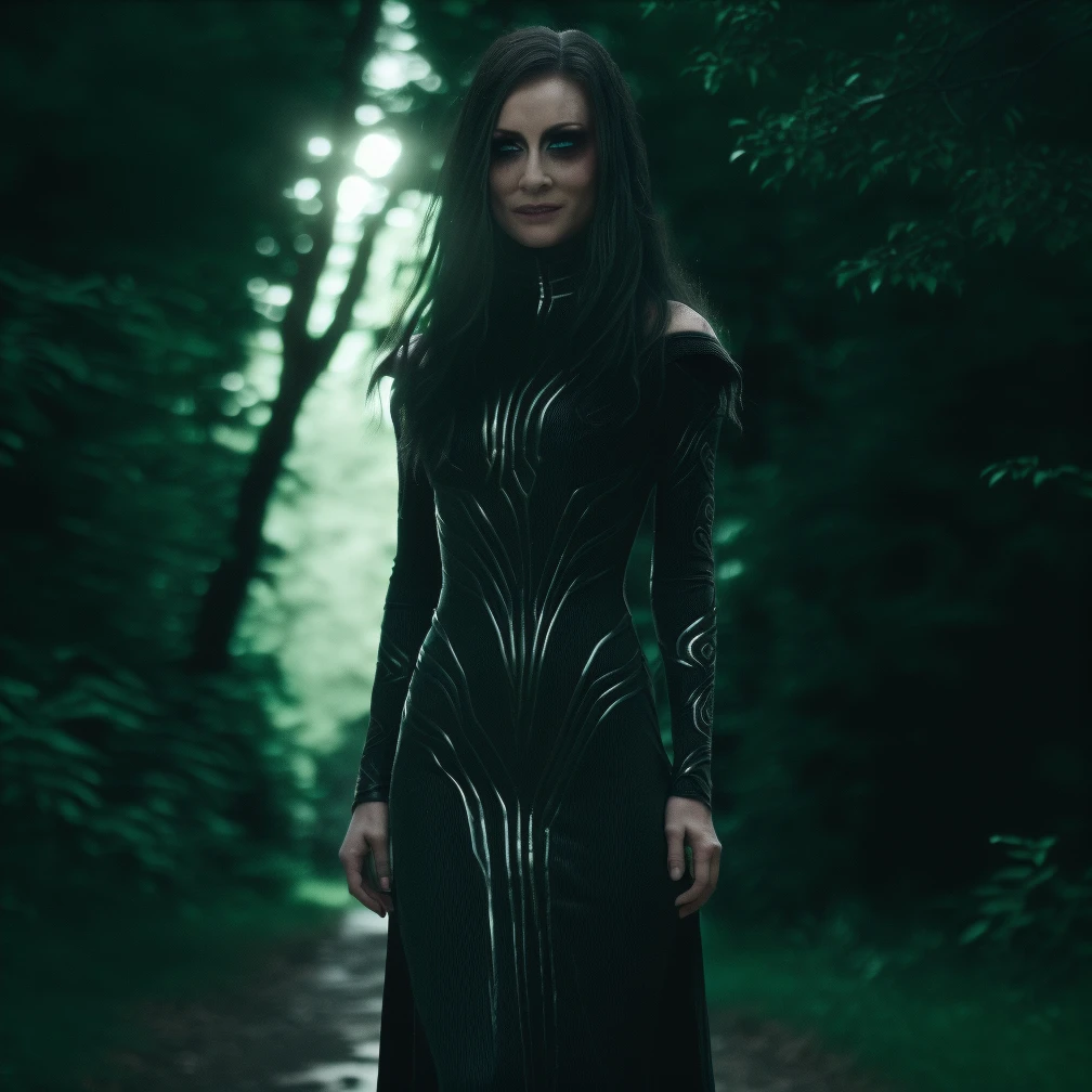 Best_QualityPos, RAW photo, intricate details, best quality, 8k uhd, soft lighting, 1girl, solo, black hair, long hair, with Achaemenid dress, Blue eyes, forest