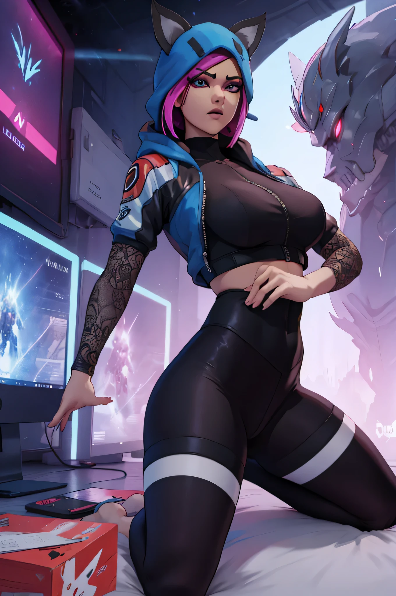 short pants, zip open, no bra, hair flying, short shirt, dynamic pose, full body ,panties,perfect hands, five perfect fingers, digital wings, digital network, matrix effects, matrix goddess,digital goddess, digital rays,