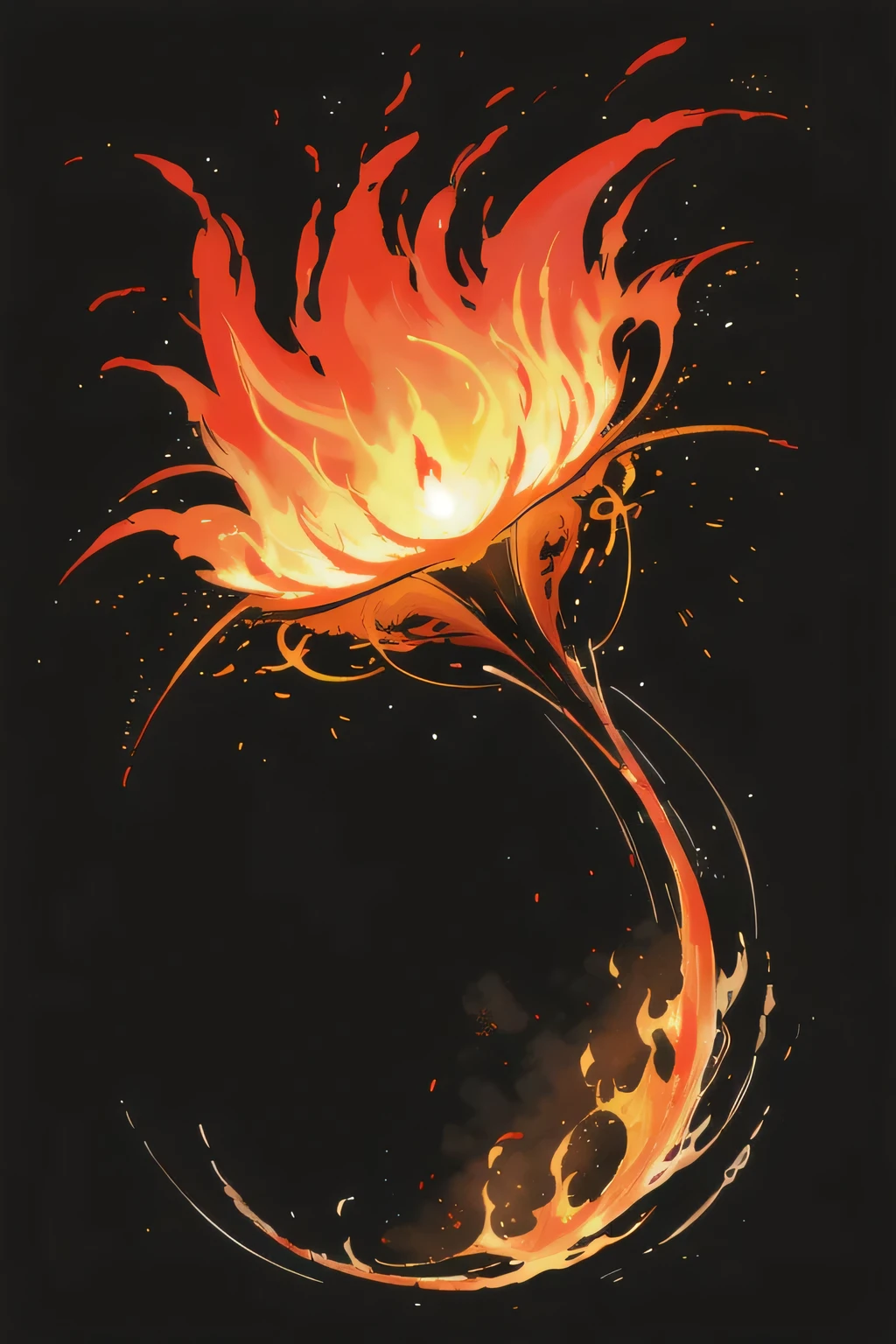 flame，Huge flame，Orange，HD，4K，Concept map