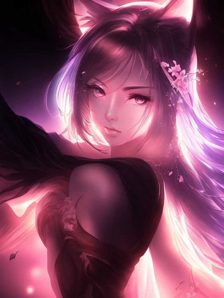 masterpiece, Best quality, (чрезвычайно подробные обои CG Unity 8k), (Best quality), (Best Illustration), (best shadow), absurdity, Realistic lighting, (abyss), beautiful detailed glow, painter Peter Morbacher, Sakura Branches, sakura flowers, glowing eyes