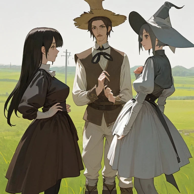 Make an image of when Don Quixote met the two girls from chapter two.