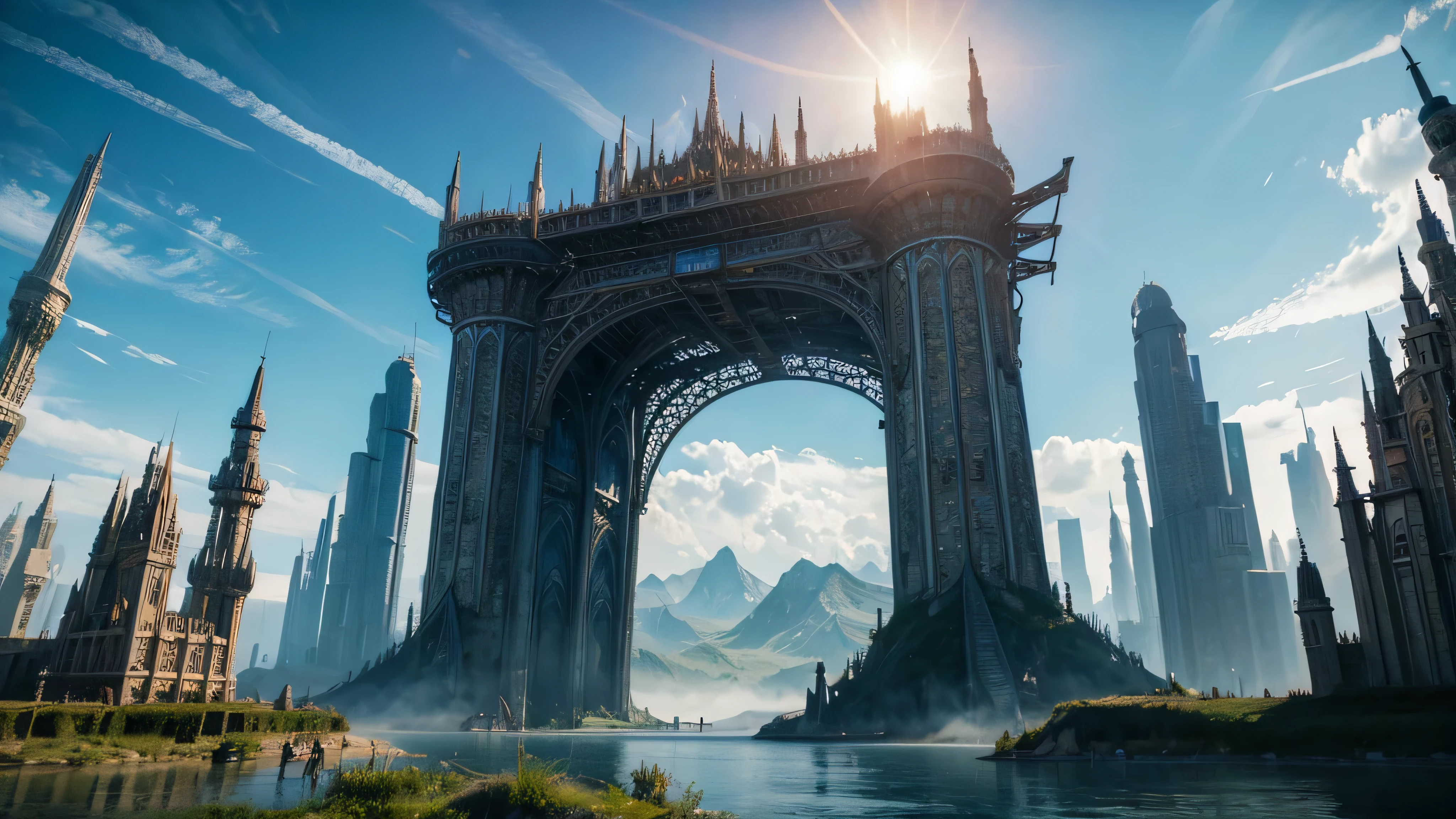 Giant structure tower fantasy sci-fi top quality universe surreal