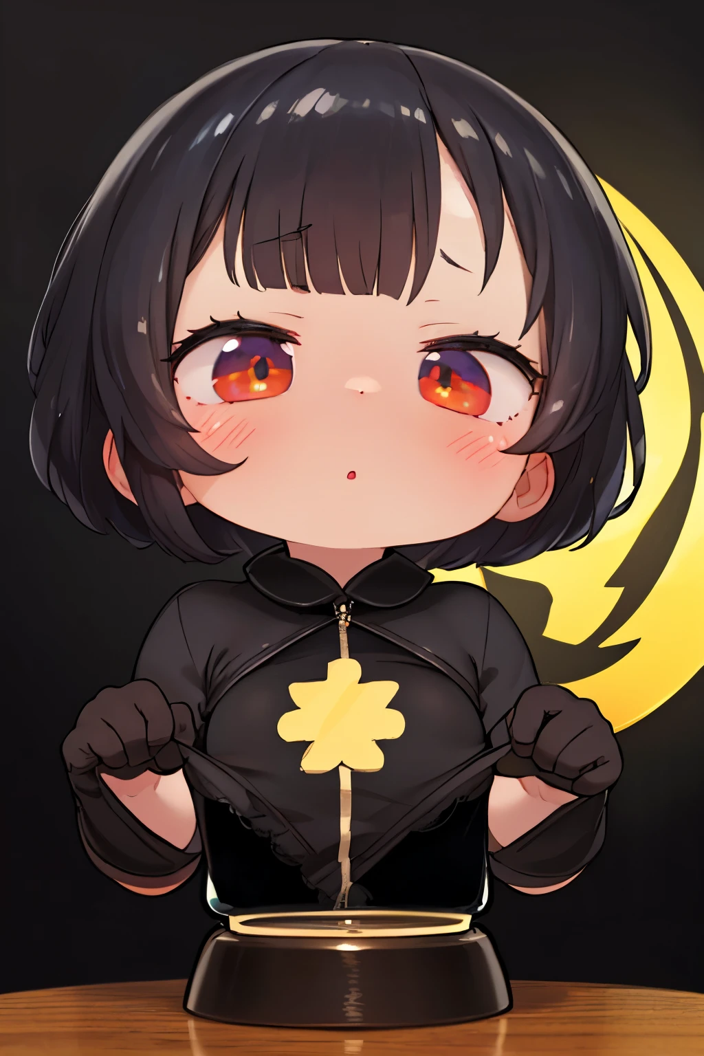 fusion art, shadow art, silhouette art, flash art, best quality, super fine, 16k, incredibly absurdres, extremely detailed, flash of lightning, momentary glimpse of cute girl shadow with a black bob haircut, expressionless, big round eyes glowing red, bust-up portrait, dark fantasy, horror, a pitch-black Western-style mansion