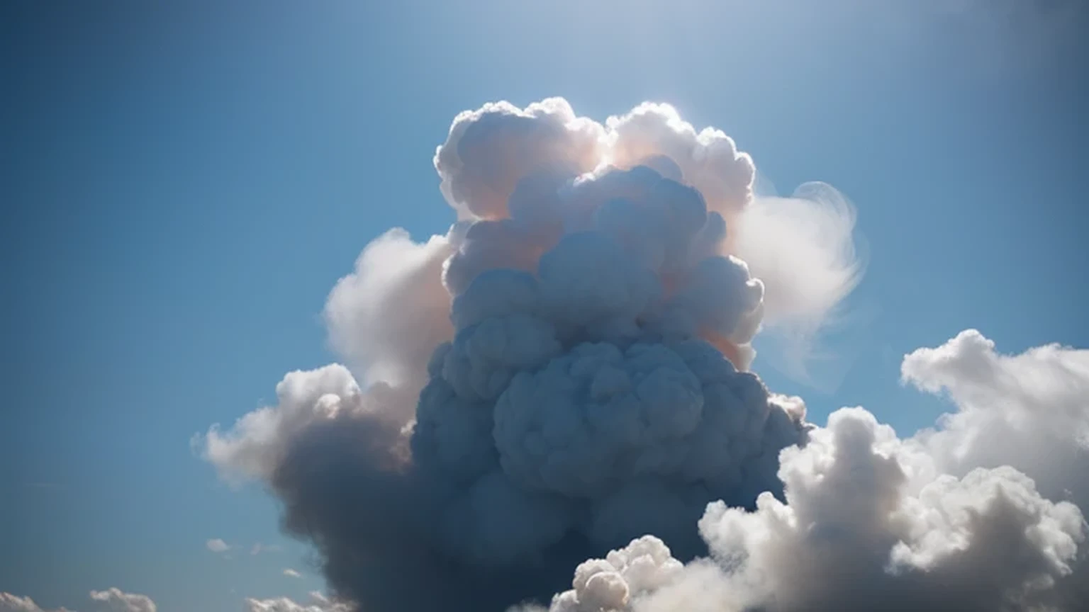 There is a cloud floating in the sky, Smoke like clouds, hyper realistic cloud, Smoke, smoke and clouds, vapor cloud, Smoke Cloud, Volumetric flue gas, Smoke simulation, volume cloud, smoky, surreal smoke, Smokes, volume cloud, billowing smoke, smoke in the background, realistic cloud，Rabbit shape