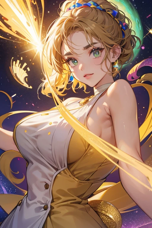 Sailor Uranus,One girl,Blonde,blue choker,Earrings,gloves,jewelry,Magical girl,plant,Sailor Uranus,Sailor Uranus,short hair,alone,star choker,tiara,((very short hair)),white gloves,masterpiece、Highest quality、High resolution、High-quality images、8K, 1 female、((Skin luster:1.3))、Skin Texture、Expression of fine eyes, realism, detailed manga style, Manga art style, Perfect Line Drawing, Beautiful line art, digital manga art girl, clear, charm, ((naked,:1.5)), ((squat:1.3)), ((spread legs:1.3)), Put your hands together above your head, Dutch Angle