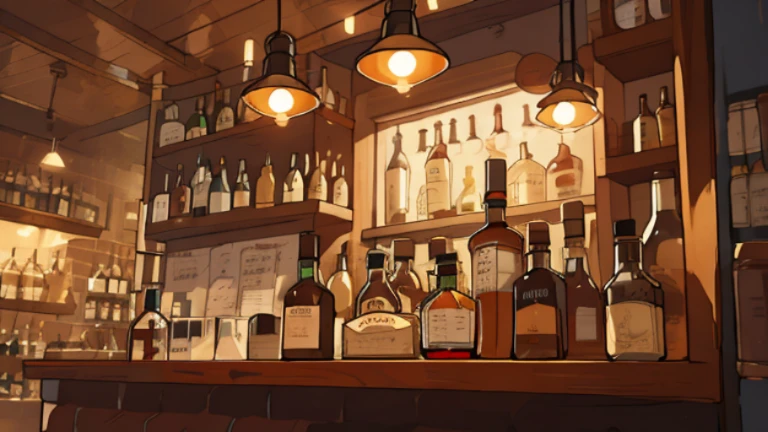 Whiskey bottle illustration