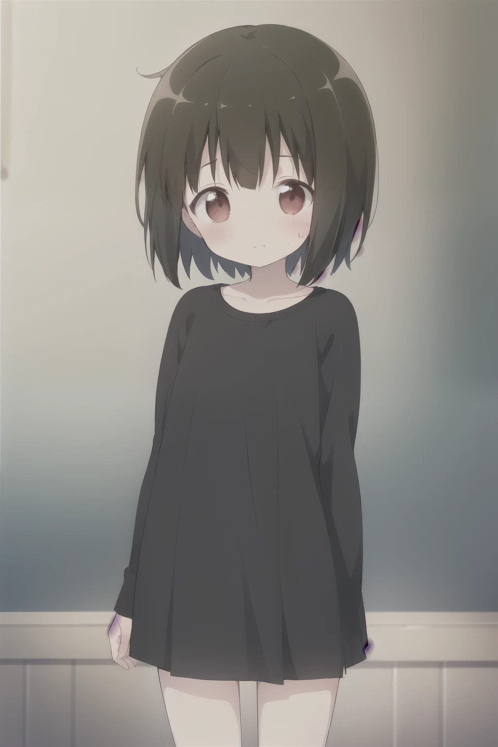 a girl with short hair, feeling shy, standing in front of someone,shy expression,blush,little embarrassed face,short-haired girl,timid girl,standing in front of someone,facial expression that shows shyness,slightly lowered head
(best quality,4k,highres,masterpiece:1.2),soft lighting,natural lighting,subtle colors,pastel tones,pensive atmosphere,painting-like style,realistic,subtle tones,gentle colors,delicate brushstrokes,soft contours