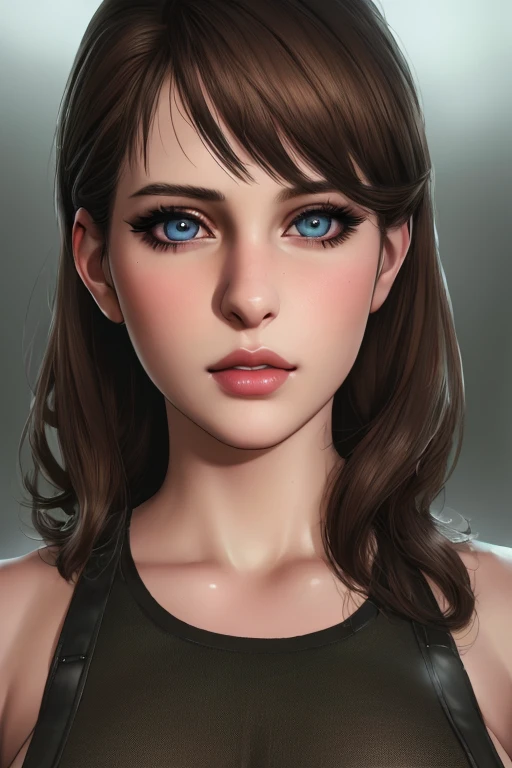 (best quality,highres,ultra-detailed),(realistic:1.37),beautiful detailed eyes,beautiful detailed lips,long eyelashes,sexy face,rebecca chambers,stunningly beautiful,(HDR:1.1) detailed photo,S.T.A.R.S. outfit