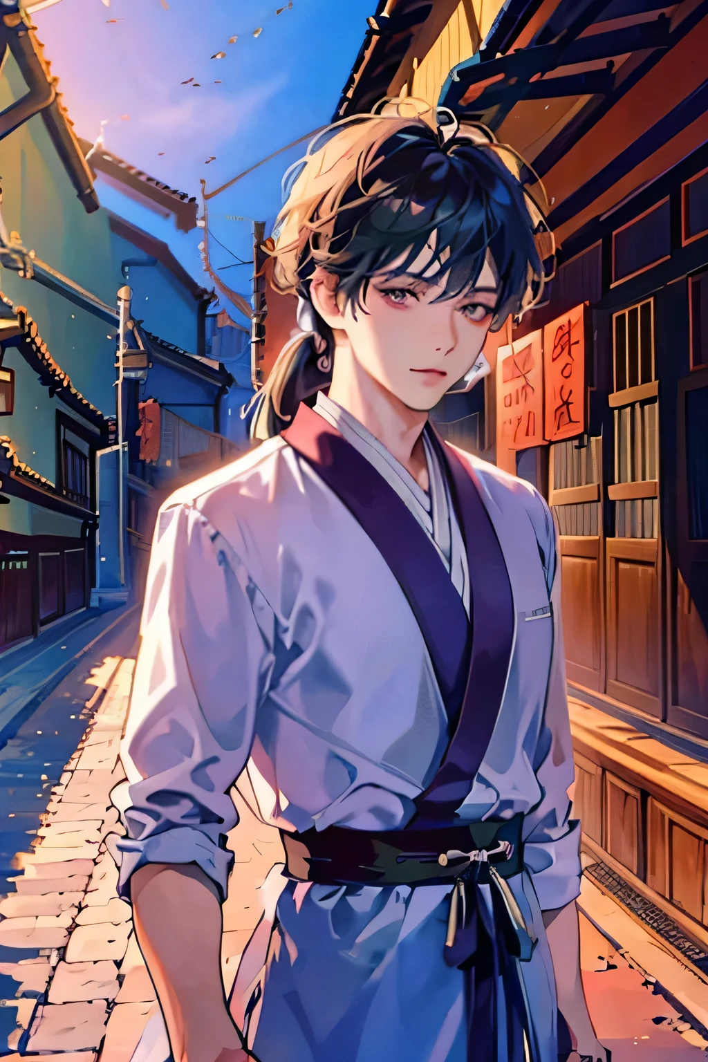 4K,high resolution,Chinese style handsome,front,Hanfu,sword,Immortal,young people,Long hair