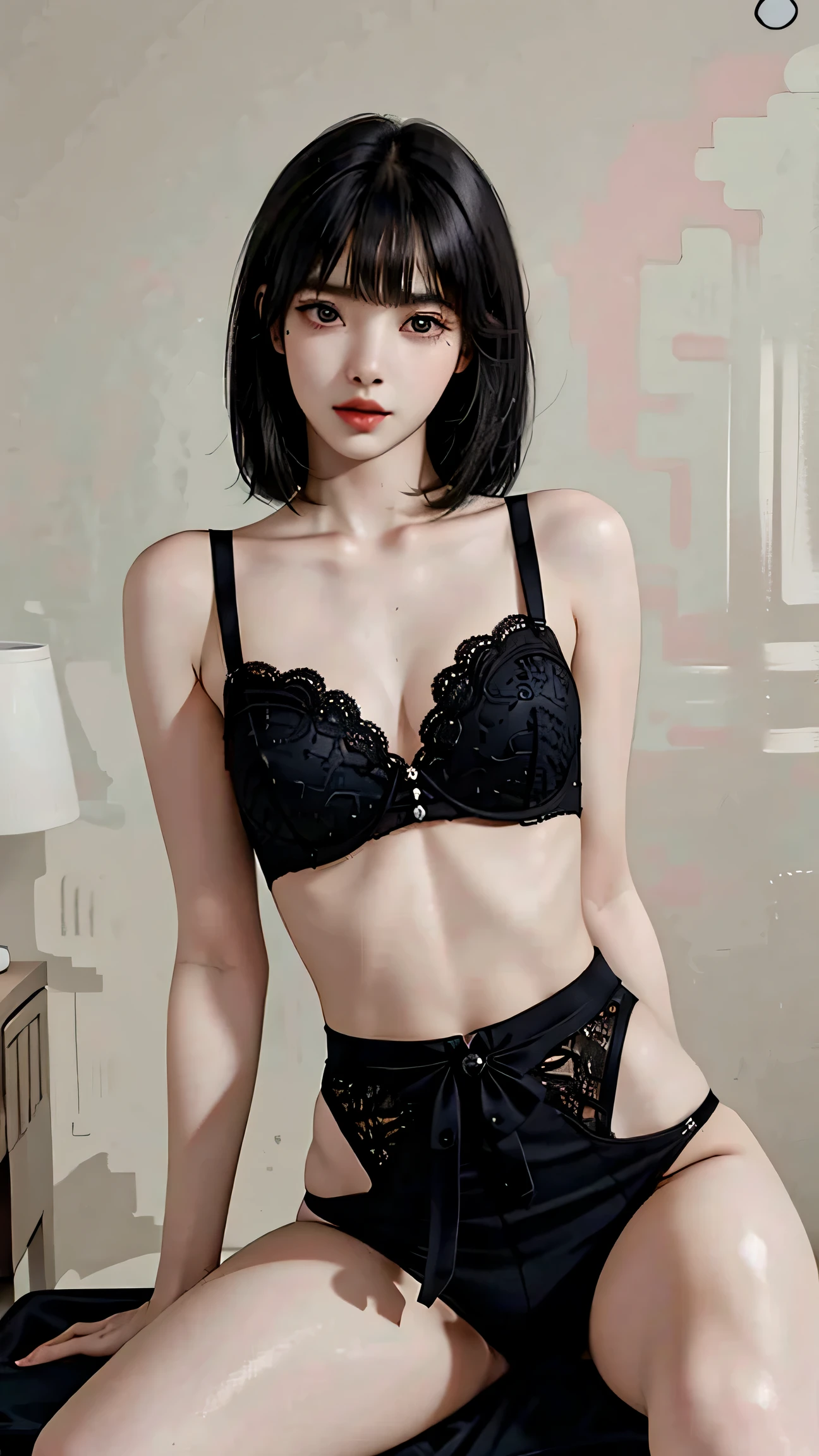 software, photograph, highest quality, High resolution 8K,The most beautiful teens,, White skin, Very detailed, Beautiful black hair with bangs、Perfect body, tight,Vibrant and exotic, erotic, , big breasts,Tight waist, big buttocks very well detailed, Fubuki , One Punch Man, Open fur coat,micro lingerie, wear a bra,((Narrow waist)), Asian Young Girl, ((big )),
