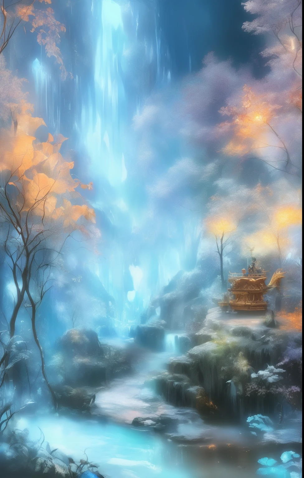 masterpiece, best quality, ((stunning fantasy action scene)), magic, Inside the ice cave, Frozen Road, Ice wall, bike, complementary colors, Wizard Hat, Perfect lighting, perfect composition, Aesthetic, masterpiece, The award-winning, Art Station, Diego Gisbert Lorenz, Type Germ, 8k, fantasy, masterpiece, best quality, Color liquid paint, Spin paint, Movie lighting, by Carol Barker, Stunning scenery, ((, canvas, art)), detailed, (fantasy art), Cool, ((The art of math)), (Digital illustration), 4K, trending on Art Station, Popular on CGSociety, Movie, Agfa color, Low coloring, norman rockwell, Franz Xaver Winterhalter, Jeremy Mann, Type Germ, Ilya Kuvshinov, Angus Cecil, Michael Garmash, highly detailed oil of a landscape, Dramatic Lighting, elegant, nitty gritty, Wheels within wheels, Hard Brush, Jama Zhulabayev, Art Station, (fantasy priestess:1.3), (view:1.1), (From below:1.1), (Priestess robes:1.2), (Religious symbols:1.1), (Religious imprints:1.1), (|staff|Scepter|To this|:1.1), (Dungeon-like style & The Dragon and the Lord of the Rings:1.3), (robust:1.3)
