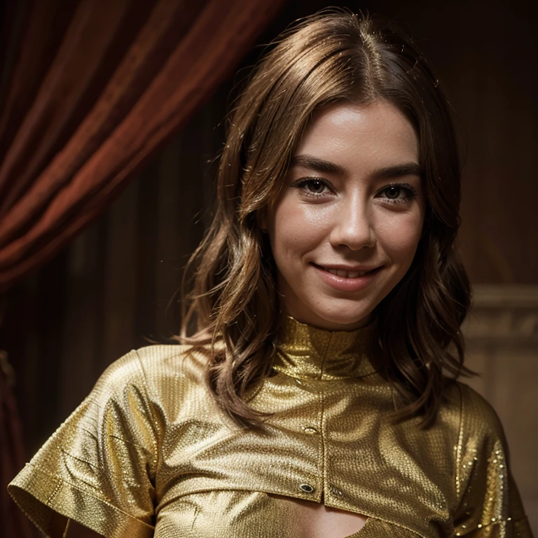 Vanessa Kirby dressed as a superhero smiling
