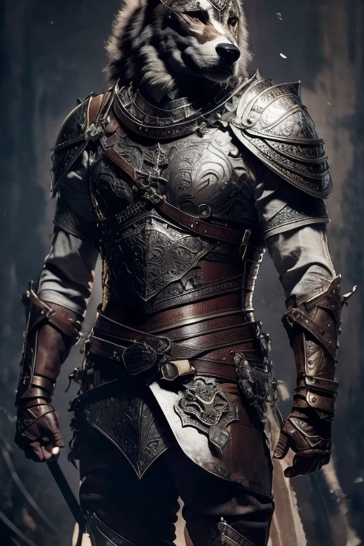 masterpiece, highest quality, whole body,Perfect Anatomy, (born photograph:1.2),Very detailed, High resolution, Werewolf in Armor、Robust physique、battlefield、Warrior、The exposed skin is covered with hair、
