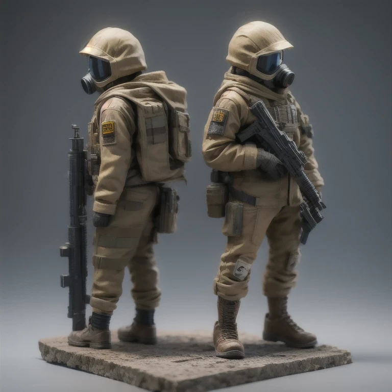 ((Side view))(Fabric flax)(vinyl toy figurineUHD 8K)Alafud Soldier with gas mask and gun, Sanya Toy, Guerrilla, vinyl toy figurine, Highly detailed toy, ((Snow camouflage suit))Future combat equipment, Stop motion vinyl character, Soldier, Marmoset Rendering, camouflage equipment, Octane Rendering”, Octane Rendering((future people)), Ninja, Vinyl Action Figure, Personagem pequeno. Unreal Engine 5, PVC figurines, Octane Rendering (((one boy)))