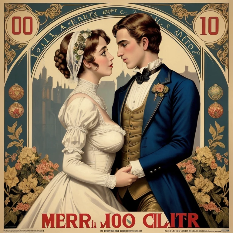 ((mejor calidad)), ((Obra maestra)), (detallado), cara perfecta. 1000 AD. vintage poster deSign in ornament victorian time, with fetish erotic male-