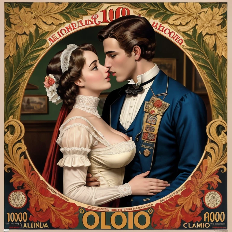 ((mejor calidad)), ((Obra maestra)), (detallado), cara perfecta. 1000 AD. vintage poster deSign in ornament victorian time, with fetish erotic male porn