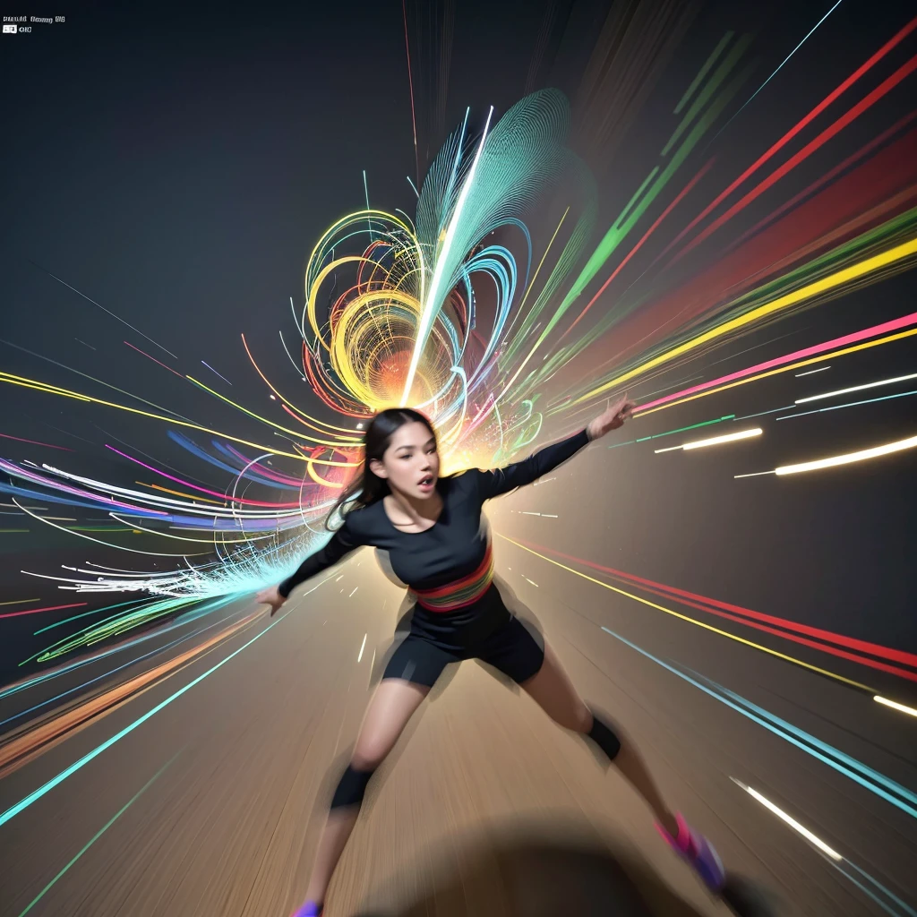 (best quality,4k,8k,highres,masterpiece:1.2),ultra-detailed,(realistic,photorealistic,photo-realistic:1.37),motion blur,abstract painting,expressive strokes,vibrant colors,flowing lines,fleeting moments,energetic brushwork,dynamic composition,sense of movement,blurry edges,fast-paced action,faded details,creative interpretation,implied motion,fluid and spontaneous,dynamic energy,kinetic art,dramatic effect,speed and velocity,visual impact,blurred background,colorful streaks,action-packed scene,rapidly changing view,whirling sensation,gesture and motion,abstract expressionism,dynamic blur,accelerated motion,video game-like,abstracted forms,blurred motion trails,illusion of speed,colorful movement,dynamic blur.