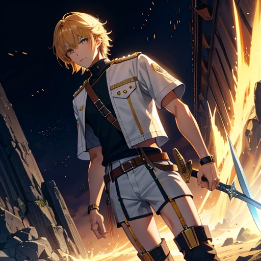 meliodas,without shirt,ready to fight,full body,m cargo pants ,8k,ultrasharp,shonen,masterpiece