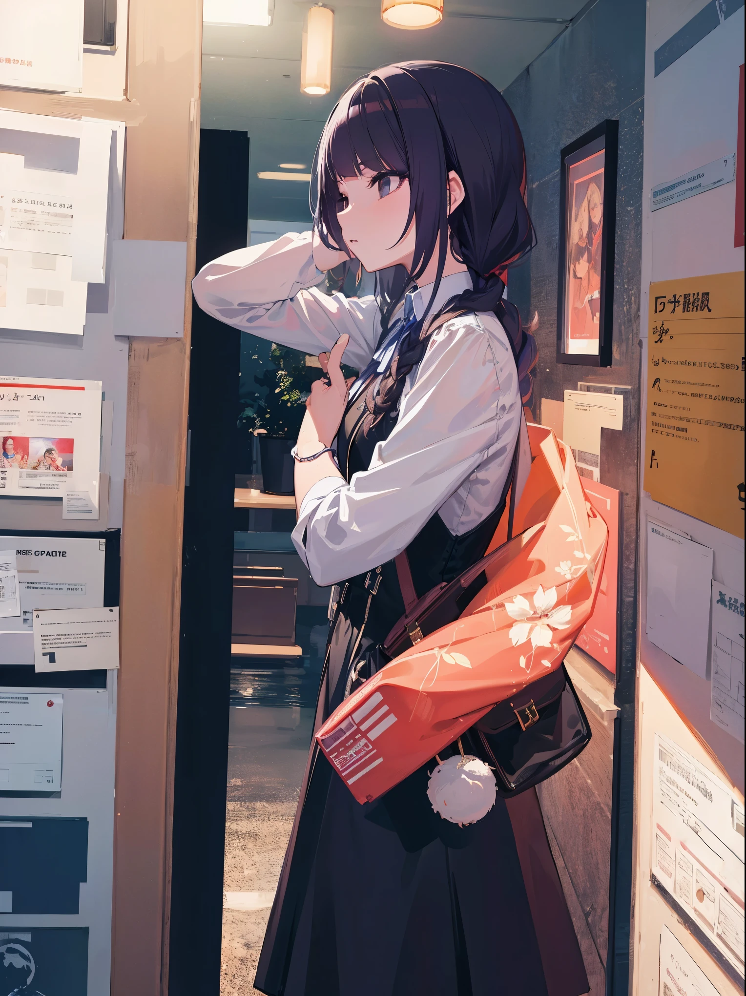 (extremely detailed 8K wallpaper),(ultra-detailed),(best quality),(masterpiece),(highly detailed),(cinematic lighting),(Original),Cold ligh，moody,(Chinese elaborate-style painting ),ink style,1girl,(li),solo,beautiful girl，long black hair，((black eyes))