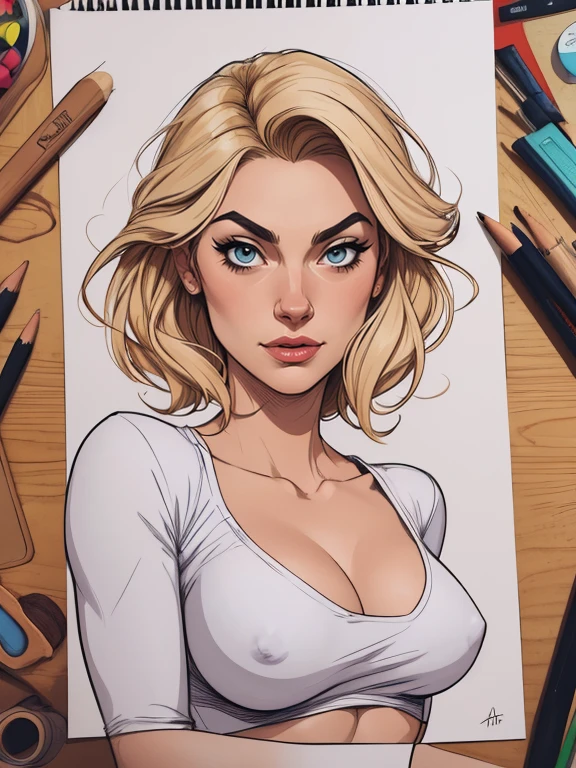 estilo de desenho animado:1.2), corpo inteiro estilo Cartoon Atriz  Yvonne Strahovski  Mulher Imagem de desenho animado de uma mulher , roupas sensuais , garota super fofa, cartoon style illustration, estilo de arte dos desenhos animados, estilo de arte dos desenhos animados, digital illustration style, design de personagens altamente detalhado, arte digital detalhada fofa, City fan art, design de personagem retrato, beautiful digital illustration, retrato de alta qualidade, arte em quadrinhos, retrato do design do personagem, Buso com fundo branco, no clothes and medium breasts, female character in the cartoon style The Lord of the Rings I buy the whole 