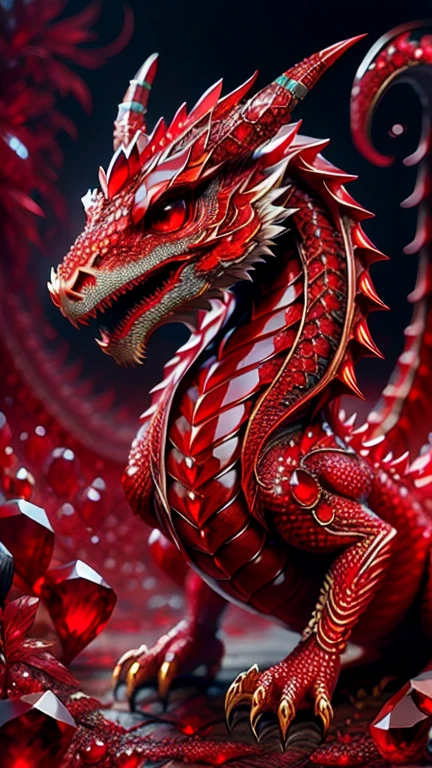 Ruby Style, dragon, Red crystals