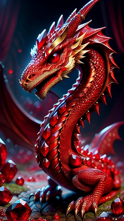 Ruby Style, dragon, Red crystals