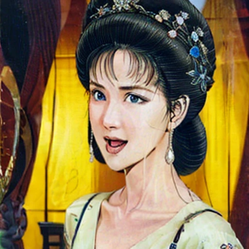 NSFW,mature female,{full_nude},{full_body},big nipple,Pubic hair of the same color as the hair,red cheek, crying, open mouth,skinny,chinese traditional style bed,{best quality}, {very aesthetic}, {ultra-detailed}, {best illustration},masturbation