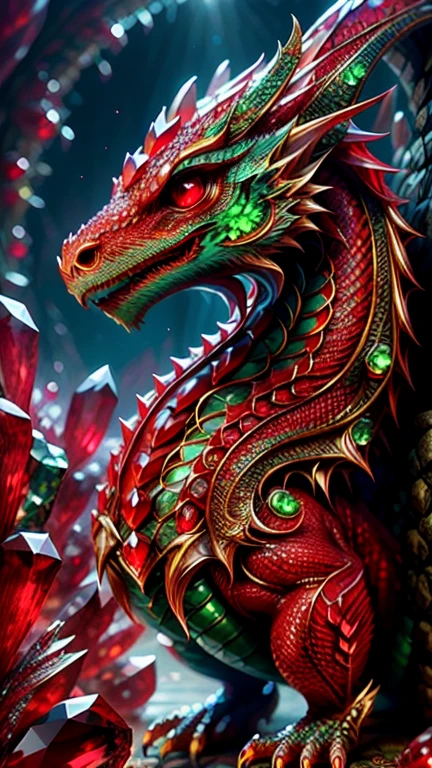 Ruby Style, dragon, Green crystals