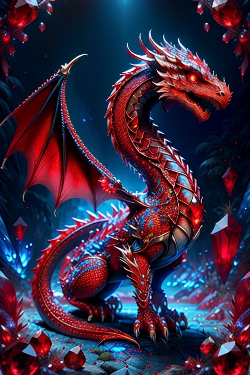 Ruby Style, dragon, blue crystals