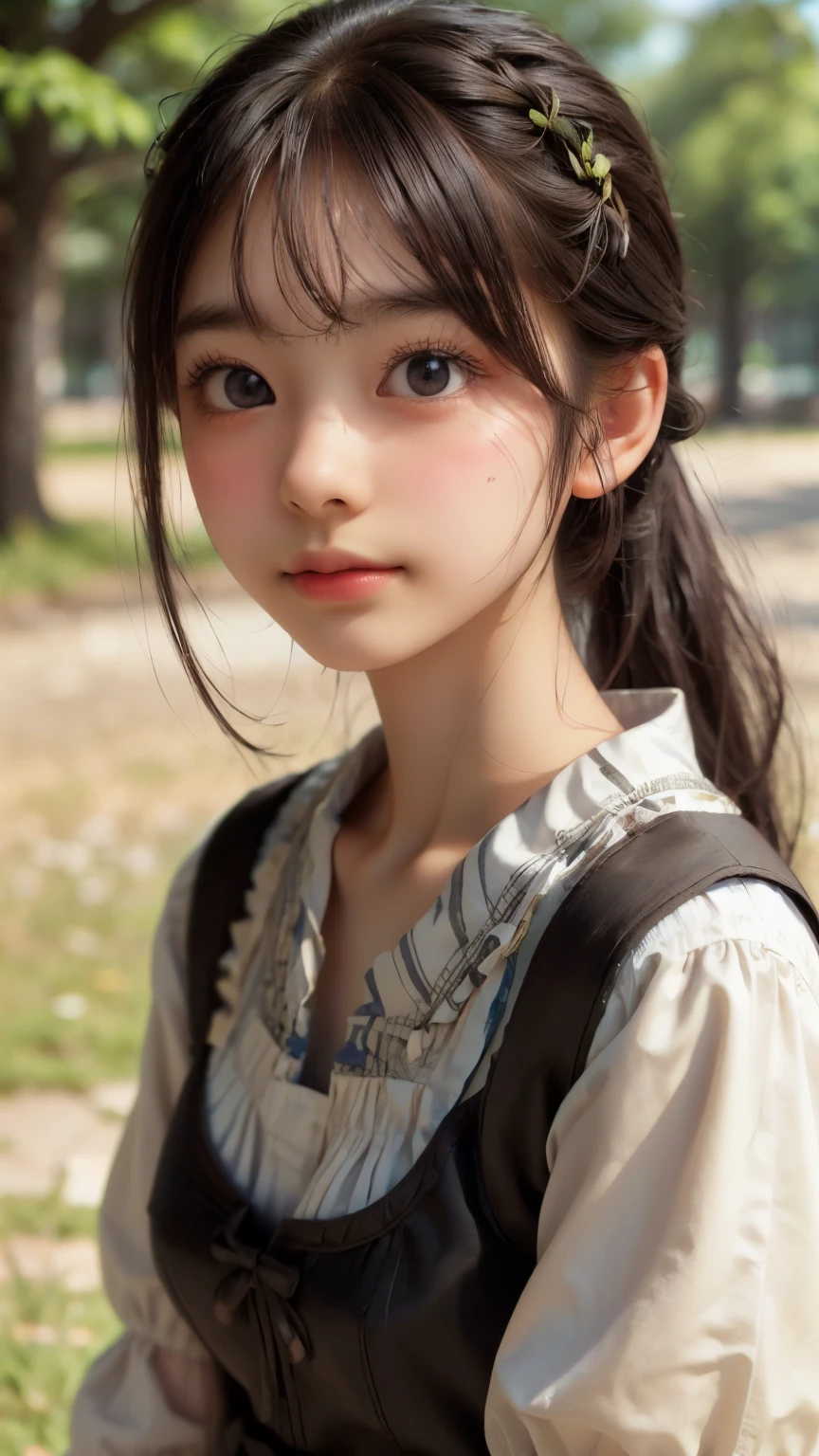 ((sfw: 1.4)), ((detailed face, professional photography)), ((sfw, dirndl, 1 Girl)), Ultra High Resolution, (Realistic: 1.4), RAW Photo, Best Quality, (Photorealistic Stick), Focus, Soft Light, ((15 years old)), ((Japanese)), (( (young face))), (surface), (depth of field), masterpiece, (realistic), woman, bangs, ((Japanese girl))